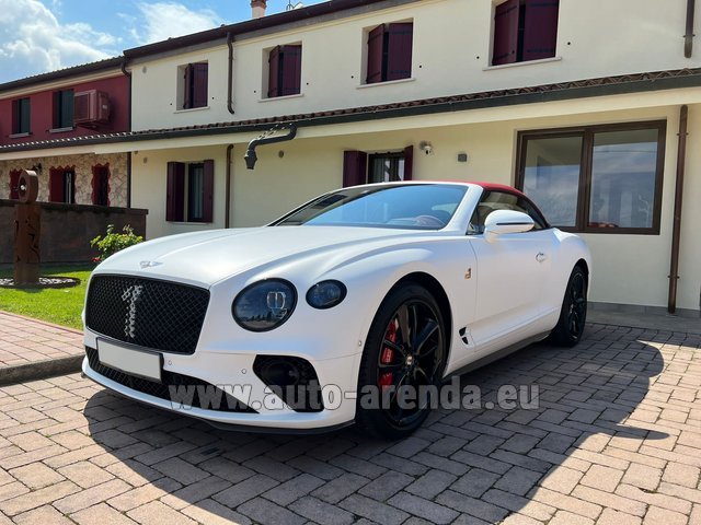 Rental Bentley Continental GTC W12 Number 1 White in Rotterdam The Hague Airport